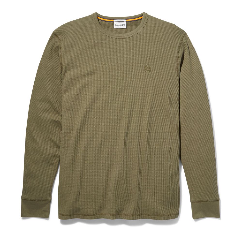 Camisa Masculino - Timberland Wharf River Waffle-Knit Crewneck - CYTSL0154 - Verde Oliva